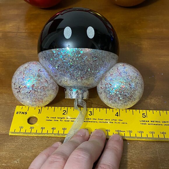 Hallmark Bundle of 4 Mickey Mouse Glass Ornaments, IOB, Red, Black, Gold, Blue - Picture 10 of 11